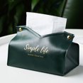 thumbnail image 2 of Tissue Box Cover Modern: Decorative Faux Leather Tissue Box Holder Makeup Pouch, 2 of 10