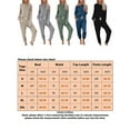 thumbnail image 5 of Conjunto de dos piezas para mujer: Top y pantalón de color liso degradado, cuello redondo, manga larga, pijama y pantalones cortos., 5 of 5