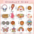 thumbnail image 2 of AllWays Plaza 60pcs Hippie Embroidered Patches Random Assorted Styles Hippie Theme Iron on Patches for Girls, Wonmen DIY Sew Applique Repair Patch Cute Sew on Patches for Backpacks Pants Clothes, 2 of 14