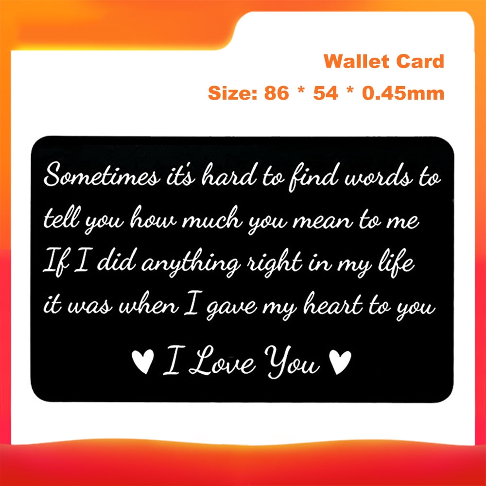 engraved wallet card for husband