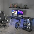 thumbnail image 3 of Dardashti 29.72" Gaming Desk with built in LED Lights in Arctic White, 3 of 9