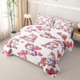 thumbnail image 3 of Metsweet Cute Unicorn Quilt King, Love Heart Print King Coverlet Set, Pink White, 3 of 7