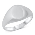 thumbnail image 1 of All in Stock High Polished Sterling Silver Signet Ring Size 7, 1 of 3