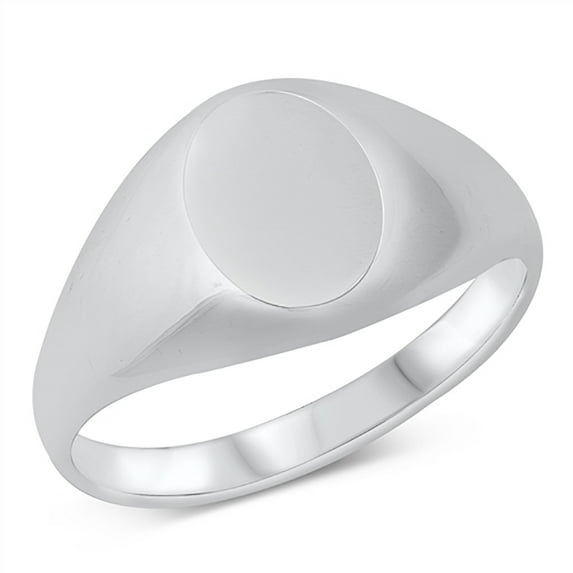 All in Stock High Polished Sterling Silver Signet Ring Size 7