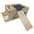 thumbnail image 2 of Casa de madera para cobayas, casita de juegos, hábitat decorativo, refugio interior resistente para cobayas enanas. Con hervidor de agua, 2 of 9