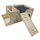 thumbnail image 2 of Casa de madera para cobayas, casita de juegos, hábitat decorativo, refugio interior resistente para cobayas enanas. Con hervidor de agua, 2 of 9