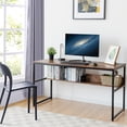 thumbnail image 3 of Patiojoy 55" Industrial Computer Desk Contemporary Writing Table with Storage Shelf Antique, 3 of 5
