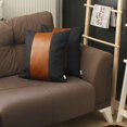 thumbnail image 4 of Boho-Chic Decorative Vegan Faux Leather Pillow Covers (2 pcs in set), 4 of 15