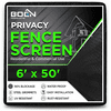 Boen Privacy Fence Netting Black 6' x 50', w/ Reinforced Grommets