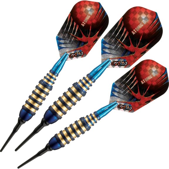 Juego de 3 dardos Soft Tip Viper Atomic Bee, 16 g, azul con puntas 2BA