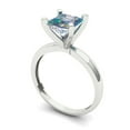 thumbnail image 2 of 1.5 ctw Solitaire Anniversary Ring for Women | Princess Cut Blue Moissanite | Hyperallergenic Solid 18K White Gold, 2 of 5