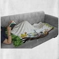 thumbnail image 6 of Cartoon Soft Flannel Fleece Throw Blanket, Big Trees and Friendly Jungle Safari Animals Wilderness Tropical Wildlife, Cozy Plush for Indoor and Outdoor Use, 70" x 90", Multicolor, by Ambesonne, 6 of 6