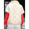 thumbnail image 5 of Quilted Jackets for Women Casual Short Sleeve Zip Up Warm Vests Color L, 5 of 10