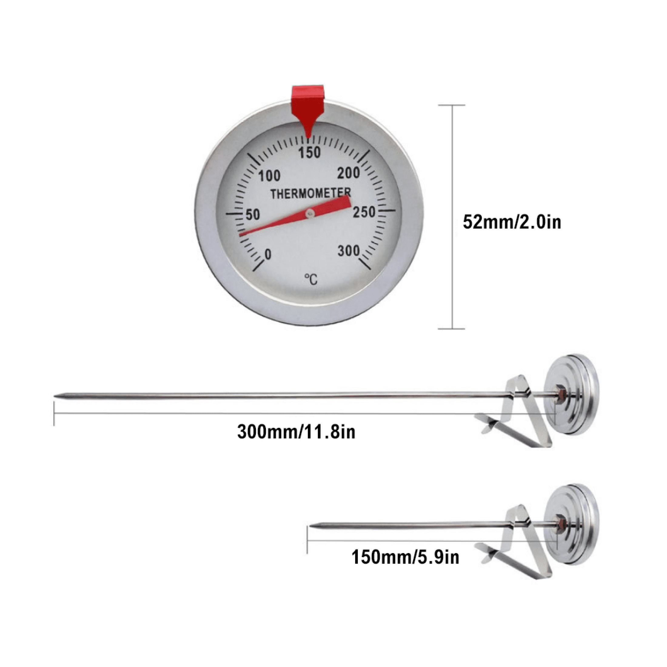 EUBUY Frying Thermometer Stainless Steel Instant Read Dial Thermometer