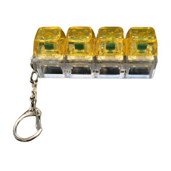 Portable Mechanical Keychain Clickers with LED Lights - Office Stress Relief Toy for Adults & Travel
