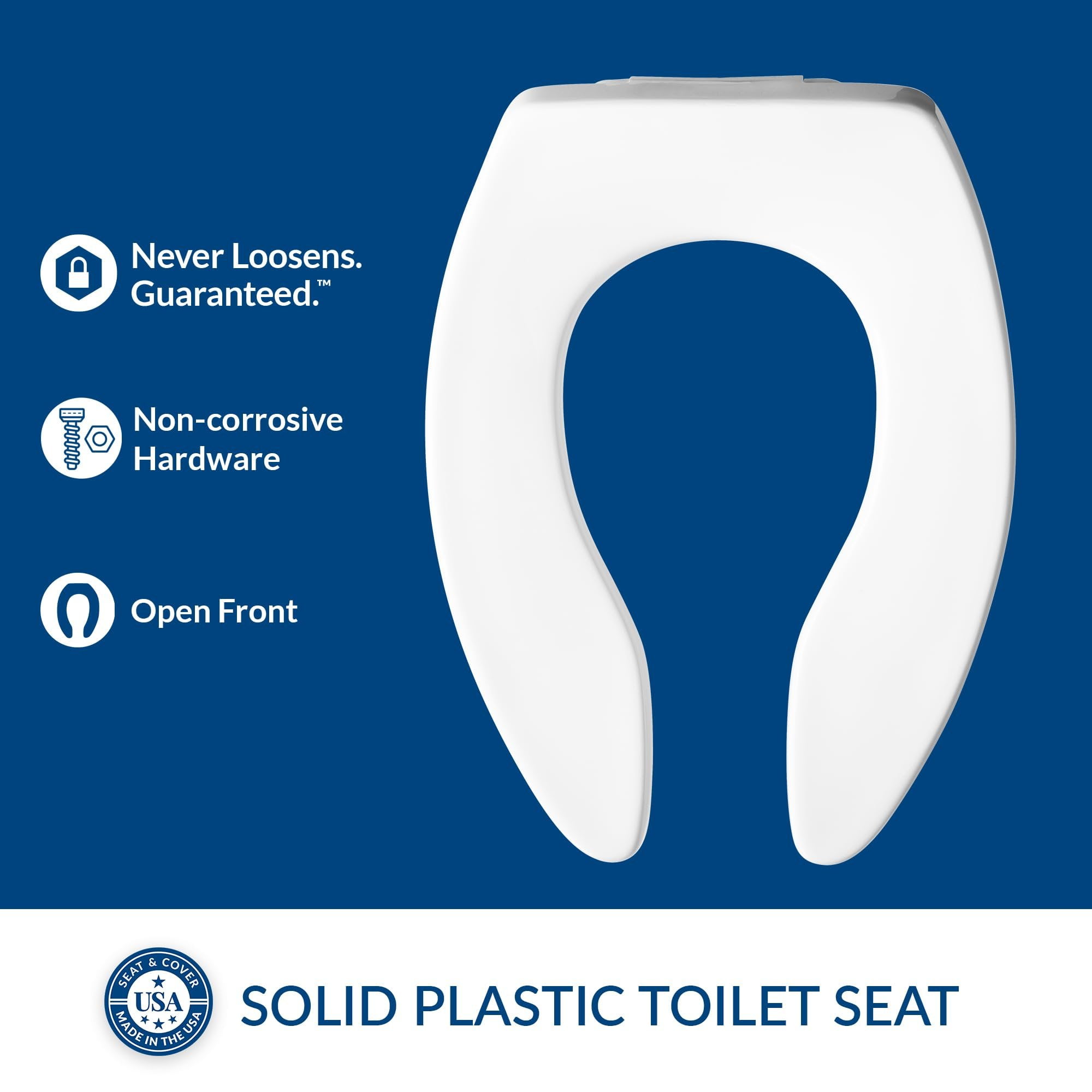 Bemis Commercial Extra Heavy-Duty Plastic Toilet Seat White