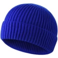 thumbnail image 1 of Gorro de pescador corto de punto de lana Sinhoon para hombre y mujer, gorro cálido de invierno (azul), 1 of 8