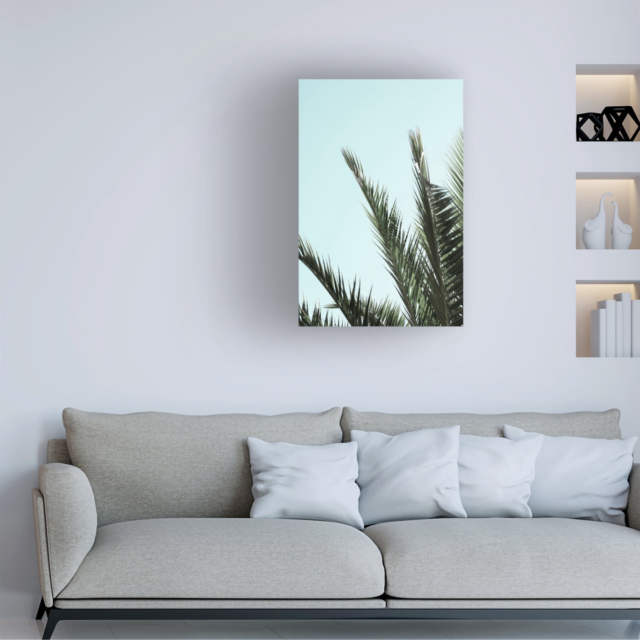Trademark Fine Art Pictufy Studio Palm Leaves And Sky 2 Canvas Wall Art