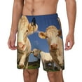thumbnail image 2 of Haiem Cows Cattles Mens Swim Trunks with Compression Liner 2 in 1 Swimming Shorts Stretch Swimwear Quick Dry,Board Shorts-Small, 2 of 9