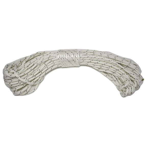 Double Braid Polyester Rope 1/4 Inch by 100 Feet White Black