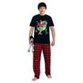thumbnail image 3 of Ihaphap Family Christmas Matching Pajamas Santa Ridin Dinosaur Funny Merry Christmas Black Short Top and Red Plaids Family Matching Pajamas Set, L-Women, 3 of 6