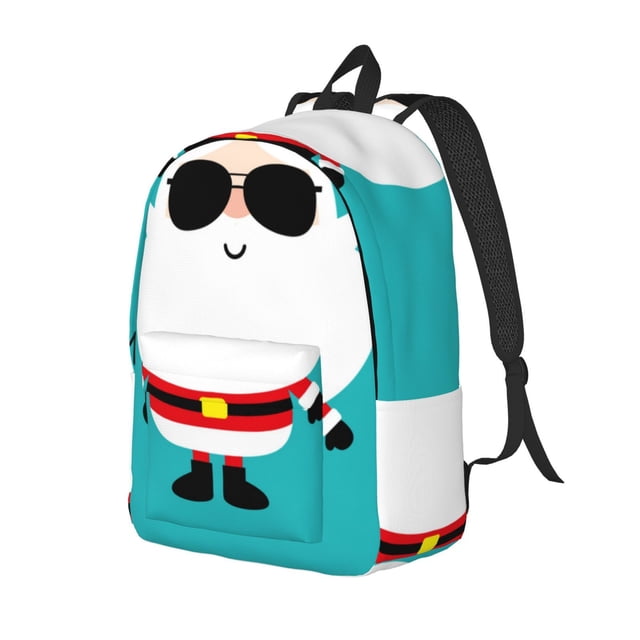 Easygdp Cute Santa Claus Mochila de Lona Resistente para Laptop, Compatible con Laptops de 15 a 17 pulgadas, Ideal para Escuela, Trabajo y Viajes-Small