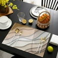 thumbnail image 4 of Placemats Brown Modern Geometric Place Mats for Dining Room Dinner Table Ombre Brown Abstract Washable Table Mats Kitchen Decorations Set of 4, 4 of 6