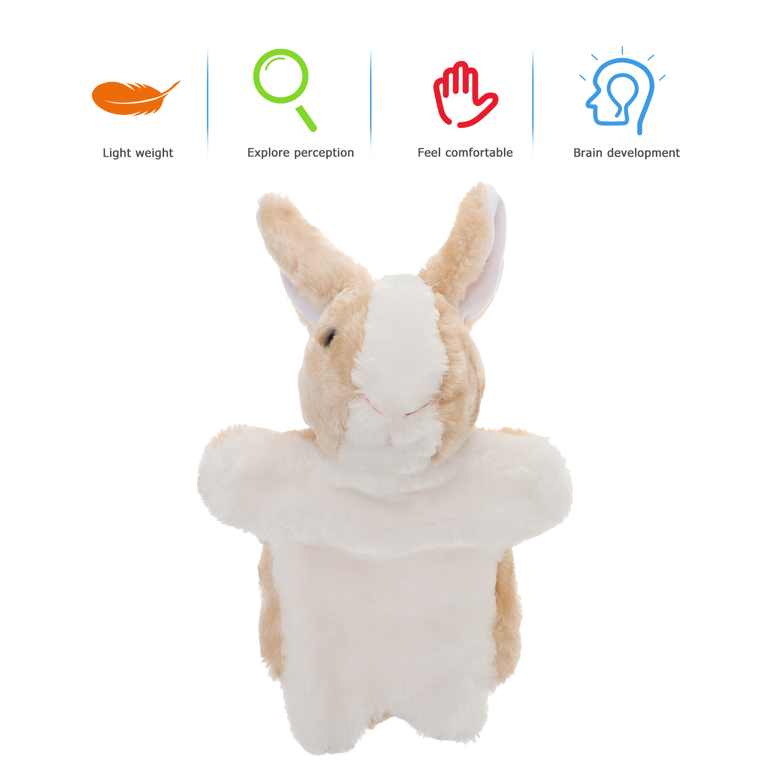 UKCOCO Marionnette à Main Lapin Marron Peluche Douce Jouet De Rôle Pour