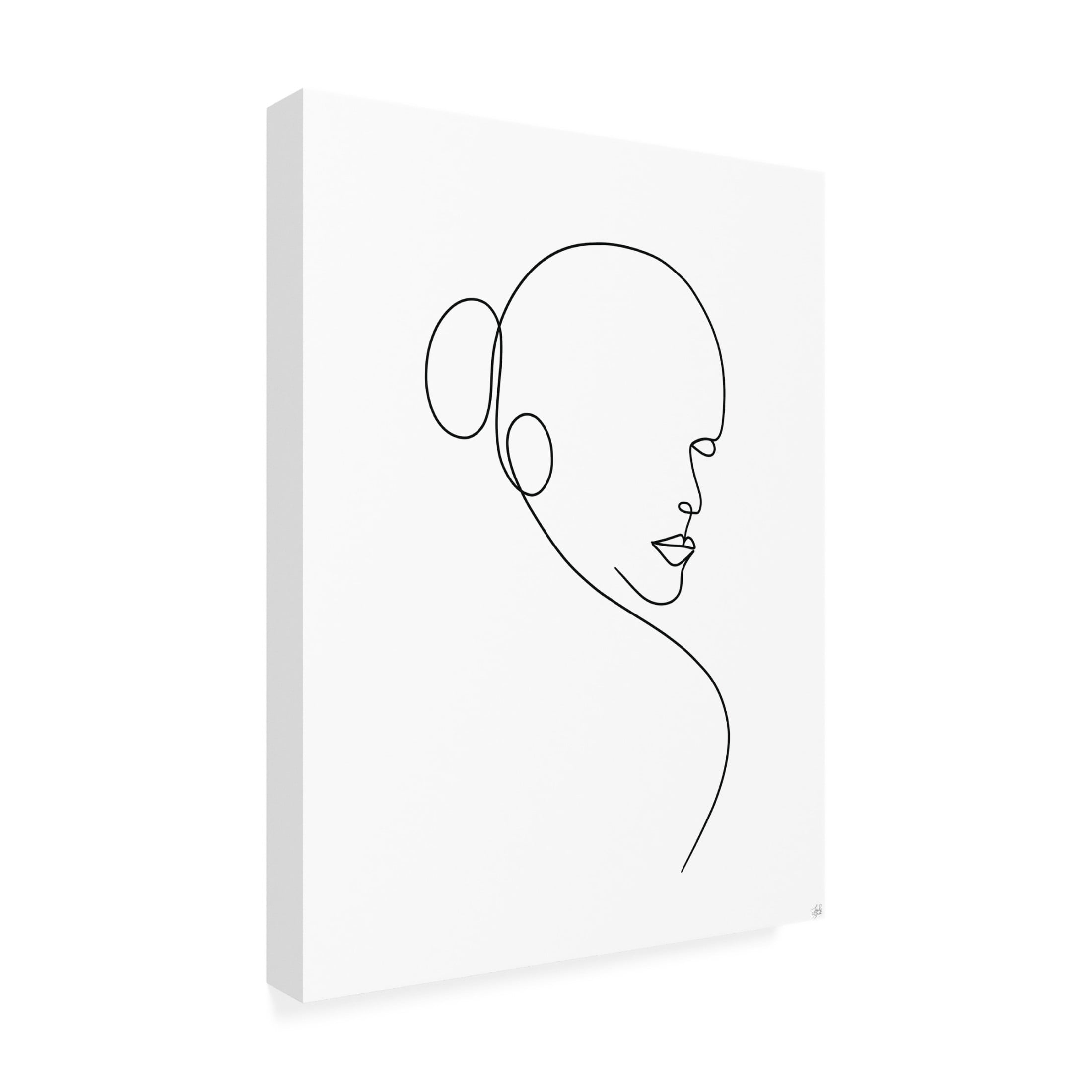 Canvas Wall Art - Line and Brush 'Line Lady 1' Wall Art for Living Room, Bedroom, or Office Décor by Trademark Fine Art - 35 x 47 Inches