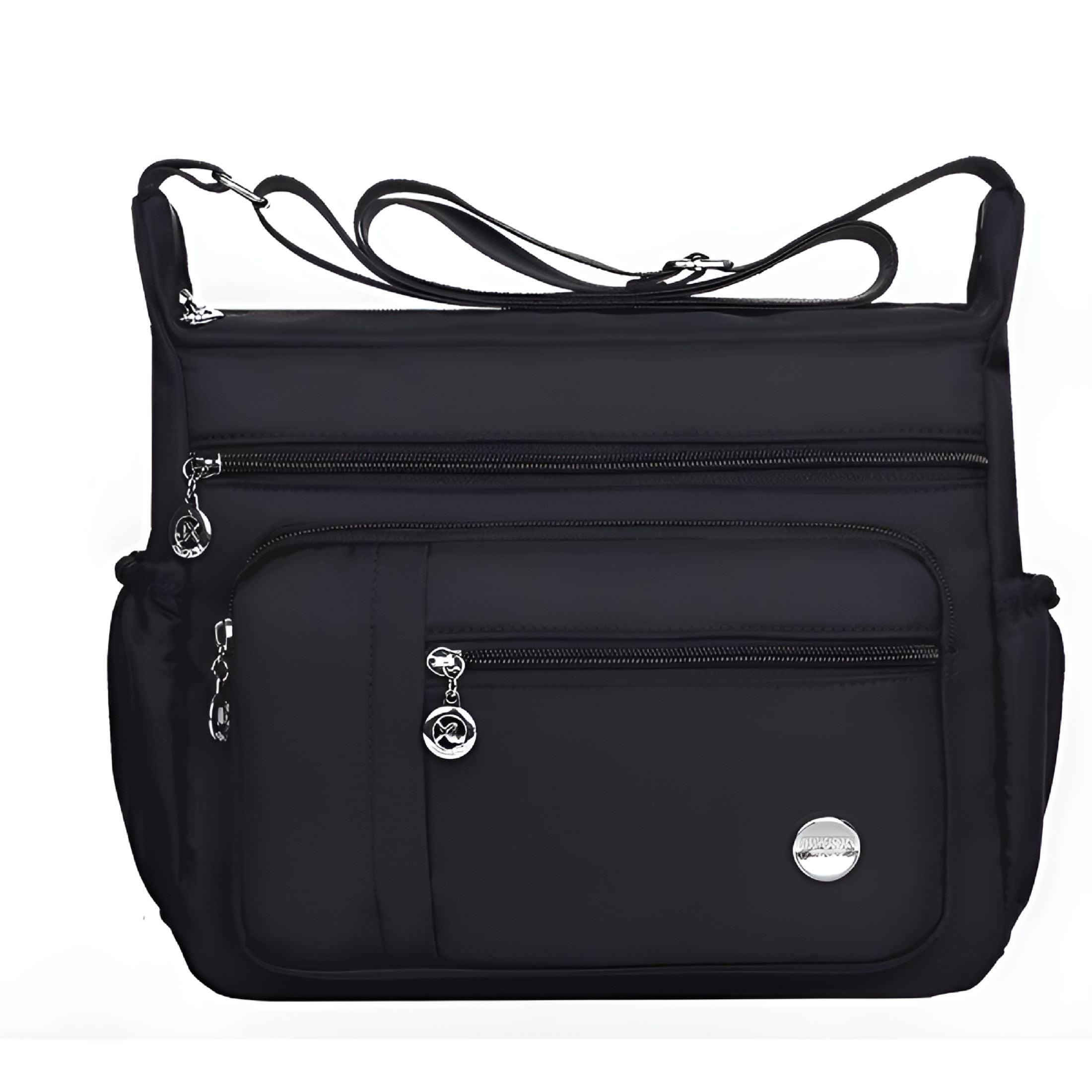 Gladdon Middelgrote schoudertas voor dames, crossbody tas met meerdere vakken, elegante handtas in patchwork-design, schoudertas voor dagelijks gebruik, werk en reizen, bruin