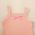 thumbnail image 4 of Yindaity 18 Months Girl Clothes Summer Baby Girl Clothes Summer Cute Outfits Spaghetti Strap Romper & Floarl Shorts Sets(Pink,3-6 Months), 4 of 8