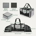 thumbnail image 2 of Expandable Cat Carrier for 2 Cats, Double Compartment Large Pet Carrier for Long Distance Car Travel, Includes 2 Portable Litter Boxes, Foldable Multi-Cat Travel for Road Trips & Camping, Gray, 2 of 9