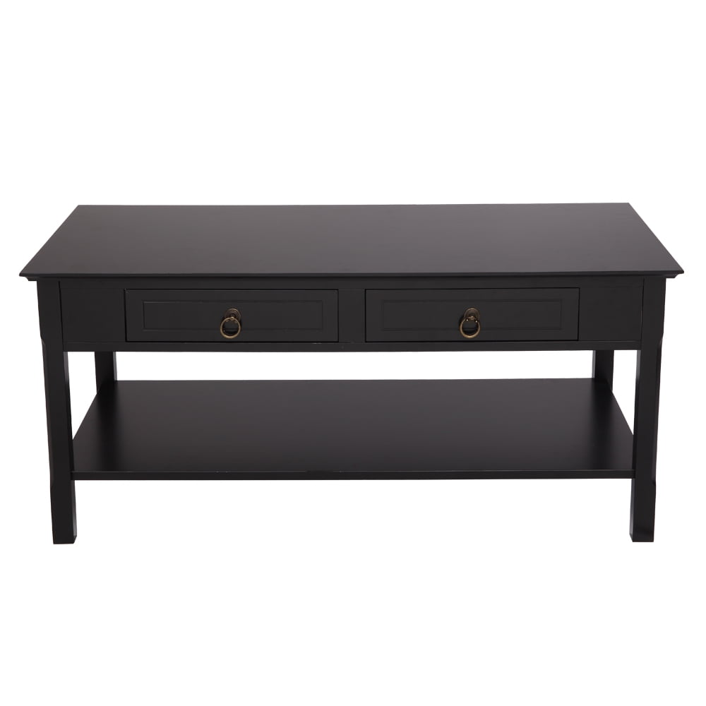 Private Jungle FCH Simple Two Solid Wood Foot End Table,Black Private Jungle FCH Simple Two Solid Wood Foot End Table,Black