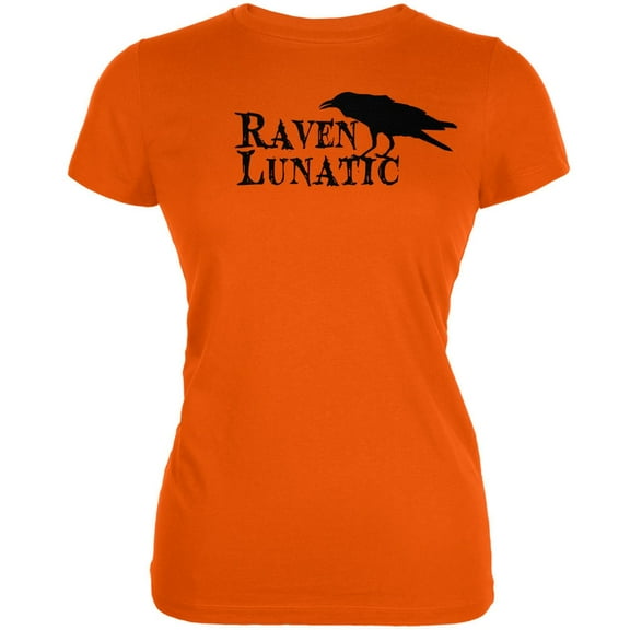 Halloween Raven Lunatic Orange Juniors Soft T-Shirt - Medium