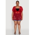 thumbnail image 3 of Womens Plus Size Mesh Tie Front Cover Up, 3 of 5