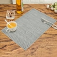 thumbnail image 6 of Decozen Placemats Set of 8 for Dining Table, Table Placemats, Rectangular PVC Vinyl, 18"x12"Gray, 6 of 8