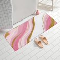 thumbnail image 2 of Pink Gold Marble Pattern Bathroom Rugs Mat,Non Slip Microfiber Bathroom Rug,Rubber Backing,Soft Bathroom Mats for Bathroom Floor,Tub and Shower,60x24in(150x60cm), 2 of 5
