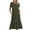 Army Green, variant on Kmdttou Women's Summer Casual Short Sleeve Crewneck Dress Casual Flowy Tiered Maxi Beach Dress With Pockets,Women's Long Dresses Flowy Maxi for Beach