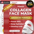 thumbnail image 1 of Mascarilla facial de colágeno MONIER | Bio-Collagen Real Deep Mask Mascarilla de noche para piel de vidrio Belleza facial Cuidado de la piel coreano - Para piel seca y sensible (paquete de 4), 1 of 5
