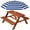Golden Brown/Navy, variant on Best Choice Products Kids Wooden Picnic Table, Outdoor Activity Table w/ Adjustable Umbrella, Seats - Golden Brown/Navy