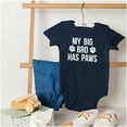 thumbnail image 6 of My Big Brother Has Paws Romper Boys or Girls Infant Baby Brisco Brands 6M, 6 of 7