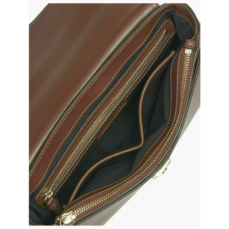 CALVIN KLEIN Women's Brown Leather Chain Strap Crossbody Handbag