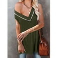 thumbnail image 4 of Womens Tank Tops V Neck Sleeveless Solid Color T Shirts Vest Summer Casual Comfy Peplum Tops Blouses Tunic Tank Shirts, 4 of 7