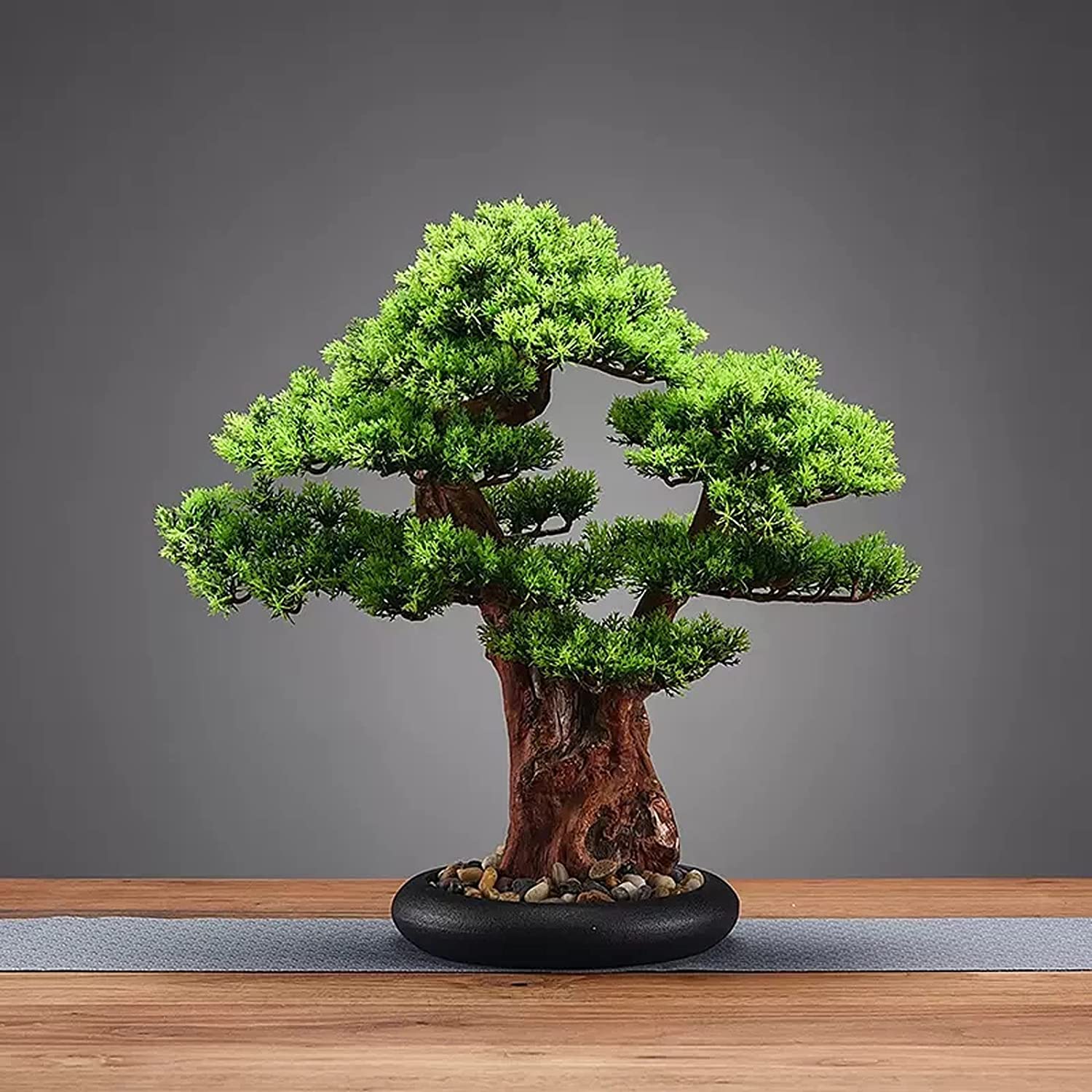 UMMH Trees Indoor Artificial Bonsai Tree in The Black Round Pot
