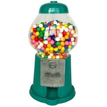 15 in. Forest Green Tall Classic Gumball & Candy Machine with Stand & Gumballs - 1 lbs