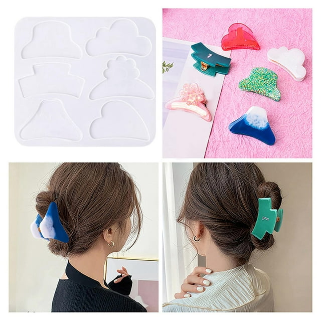 de silicona para pinza de cabellero, herramienta de de horquilla DIY, pinzas para el cabellero, accesorios para manualidades de resina, fabricación , 1 PC perfecl molde de silicona para horquillas