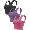 thumbnail image 1 of VKUJDT 3 PCS Brasieres Deportivos Mujer, Sujetador Deportivo de Yoga sin Hombros Anchos, Soporte de Alto Impacto sin Varillas y Espalda, A Prueba de Golpes y Antiflacidez, para Pilates, Fitness,Correr, 1 of 7