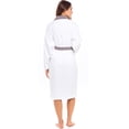 thumbnail image 7 of Notus Shawl Collar Bathrobe for Women Soft Spa Nightgowns 100% Cotton Terry robes for men - Towel Bathrobe Unisex Terry Cloth Bathrobe, Soft Shower Spa Robe Gray Collar White XL, 7 of 7