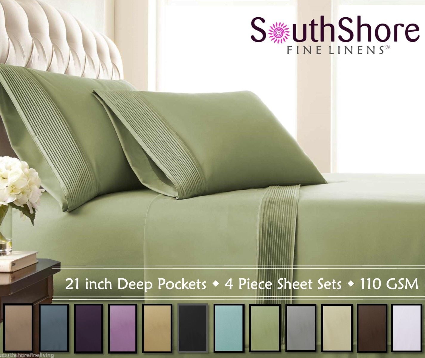 Stylish Pleated Hem 21inch Extra Deep Pocket Comfortable Microfiber