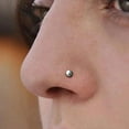 thumbnail image 3 of 19 GA Hammered Matte 4 mm Disc Sterling Silver Nose Stud Screw Shaped Nose Rings, Nostril Nose Piercing for Women Men, 3 of 9